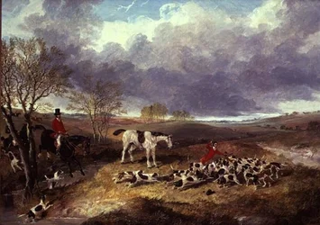The Cambridgeshire Hunt: the Death」（油彩・キャンバス