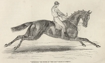 「The Illustrated London News」（1845年6月7日）の「The Oaks」を受賞した「Refraction」