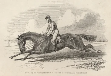 1845年9月27日の「The Illustrated London News」より、偉大な聖レガーの勝者である「男爵」