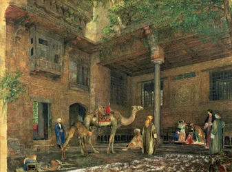 画家の家の中庭、カイロ、1851年