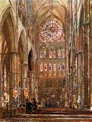 南聖堂内部（カラーリトグラフ）