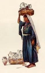 シリアの農民と牛乳の船、1902年。