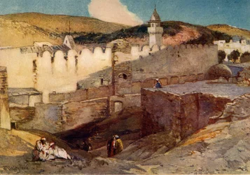 マクペラの洞窟の上のヘブロンのモスク、1902年。