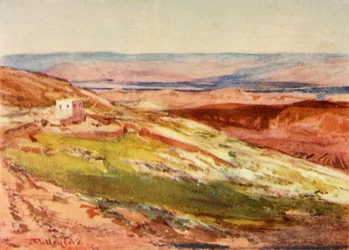 オリーブ山からのヨルダンの谷、1902年。