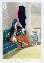 カイロの衣装を着たレバノン人（水彩画）