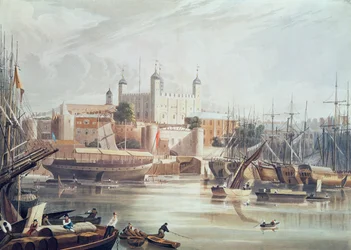 Daniel Havell（1785-1826）pubが刻まれたロンドン塔の眺め。アッカーマンの芸術リポジトリ、1819年