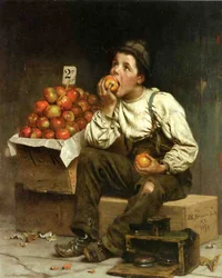 りんごを食べる少年、1878