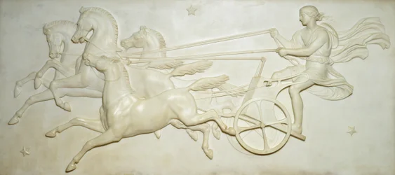 太陽の戦車を駆るフェートンのレリーフ（大理石製）