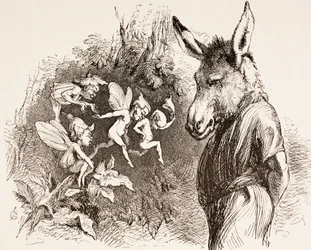 &39;The Illustrated Library Shakespeare&39;の真夏の夜の夢のイラスト、ロンドン1890年発行