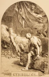 &39;The Illustrated Library Shakespeare&39;からのCymbelineのイラスト、ロンドン1890年発行