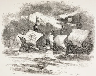 1890年にヘンリー王の艦隊がフランスに向けて出航