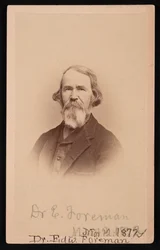 1872 年 3 月 12 日、エドワード R. フォアマン博士の肖像 (1808 ～ 1885 年)。