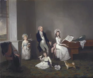 ハイランドエセックスのジョンリチャードコミンズと娘たち、1775年