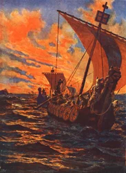 バイキングの帰還（カラーリトグラフ）