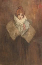 エドワード朝の女性、1910年頃（紙に水彩）