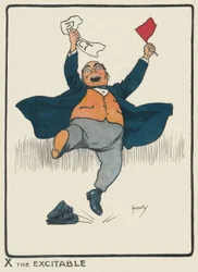 X the Excitable - J. Hassall - Zeichnung、1903