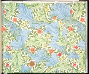 ジョン・ヘンリー・ディアールがモリス・アンド・カンパニーのためにデザインした壁紙「グランビル」、1896年