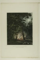 View By Moonlight、Fayetteville の近く、Picturesque Views of American Scenery の 2 番目の番号のプレート 3