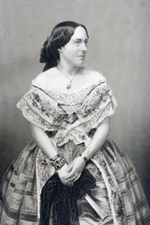 1860年にロンドンで出版された「著名な人物の応接室、第2巻」の写真からDJパウンドによって彫刻されたクララノヴェッロ（1818〜1908年）