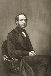 1860年にロンドンで出版された「著名な人物の応接室、第2巻」の写真からDJパウンドが彫刻したロバートグロブナー（1801-93）