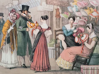 チャールズジョセフハルマンデル（1789〜1850年）によって印刷されたMilliners（La Marchande de Modes）で、パブ。ロッドウェルとマーティン、1822年