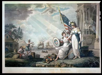 アメリカは知恵によって導かれ、ベンジャミン・タナー（1775-1848）によって刻まれた1815