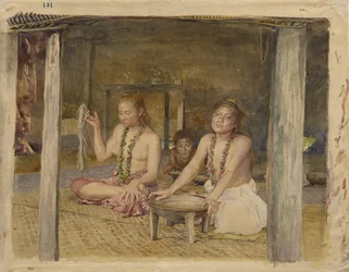 シアクムとシヴァがトファエの家でカヴァを作る、1893年
