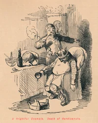 恐ろしい例。ハルディカヌートの死、c1860、c1860