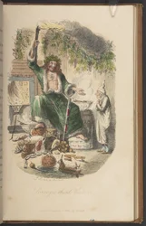 スクルージの 3 番目の訪問者、チャールズ ディケンズの「クリスマス キャロル」の初版から