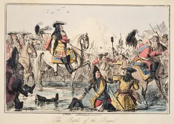 イギリスのコミックの歴史、パブからのボインの戦い。 1864（手描きのエッチング）