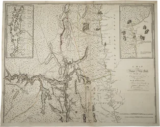 1775年6月10日、エンジニア、モントレゾール船長による実際の調査による、ペンシルベニア州の一部を含むニューヨーク州とニューイングランドの地図、1775年6月10日