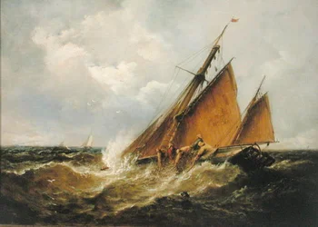 Hauling in the Nets（油彩・キャンバス）