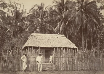 熱帯の風景、先住民の小屋、ターボ、1871年。