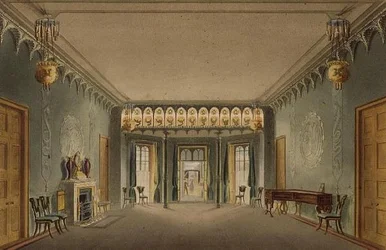 エントランスホール（ジョン・ナッシュ作「Views of the Royal Pavilion, Brighton」より