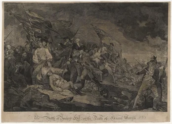 バンカーヒルでの戦い、またはバンカーヒルの戦い、c。 1798-1817（彫刻）