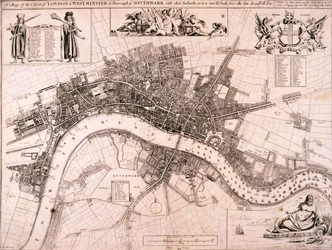 ロンドンの地図、c1680