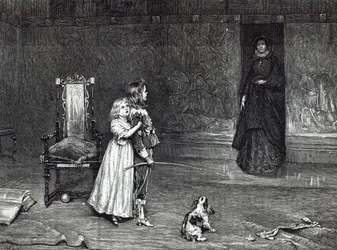 ゴールデンルームでのダービー伯爵夫人の登場、1888年の「レジャーアワー」からのスコットの「ピークのペヴェリル」のシーン