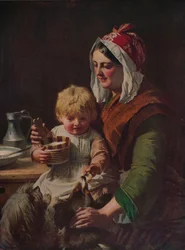 食事時間、c1850、c1915