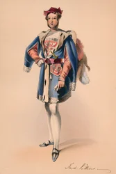 1842年、1843年5月12日、ビクトリア女王バルコスチュームの衣装を着たフレデリックチャイルドビリエ。