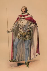 1842年、1843年5月12日、ビクトリア女王バルコスチュームの衣装を着たゲスト。