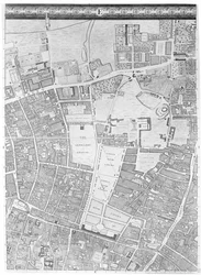ムーアフィールズとホクストンの地図、ロンドン、1746年