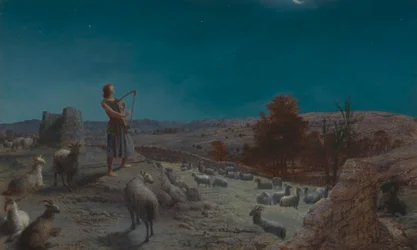 Daavid, tuleva Israelin kuningas, paimenena Betlehemissä