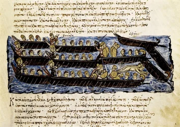 ロシア艦隊、「Synopsis historiarum」のミニチュア、c.1126-1150
