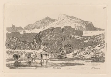 Liber Studiorum：プレート21、北ウェールズの眺め、1838。