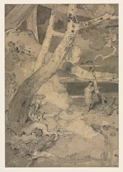 森の風景の旅人、1806年。