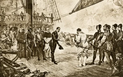 フランシス・ドレーク（1540-1596）にエペを返すスペイン艦隊の提督。