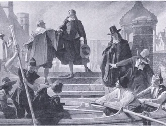 5人のメンバーの飛行（1940年頃にWaverley社から出版された『The History of the British People』のイラスト）（リトグラフ