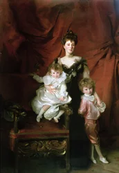 ウィリアムマーシャルカザレット夫人と2人の子供、エドワードとビクター、1900年