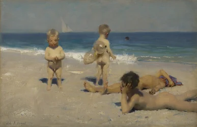 水浴びするナポリの子供たち、1879年