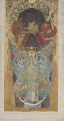 ボストン公立図書館の壁画の研究: アーチ道のデザイン